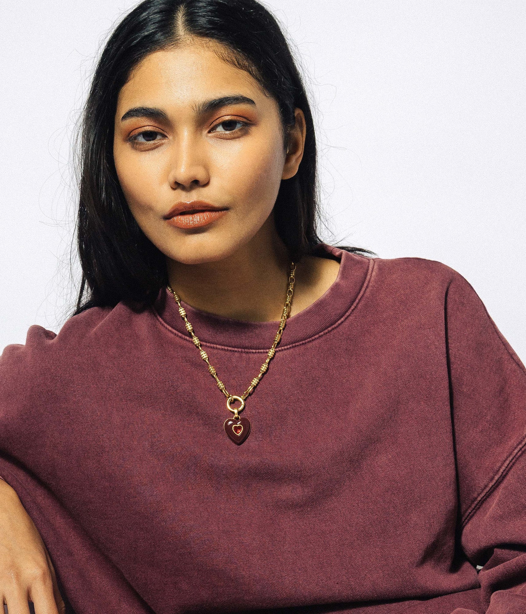Elodie Heart Pendant in Oxblood - Loren Hope