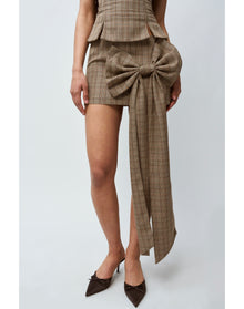 Eloise Mini Skirt | Brown Plaid