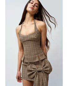 Eloise Mini Skirt | Brown Plaid