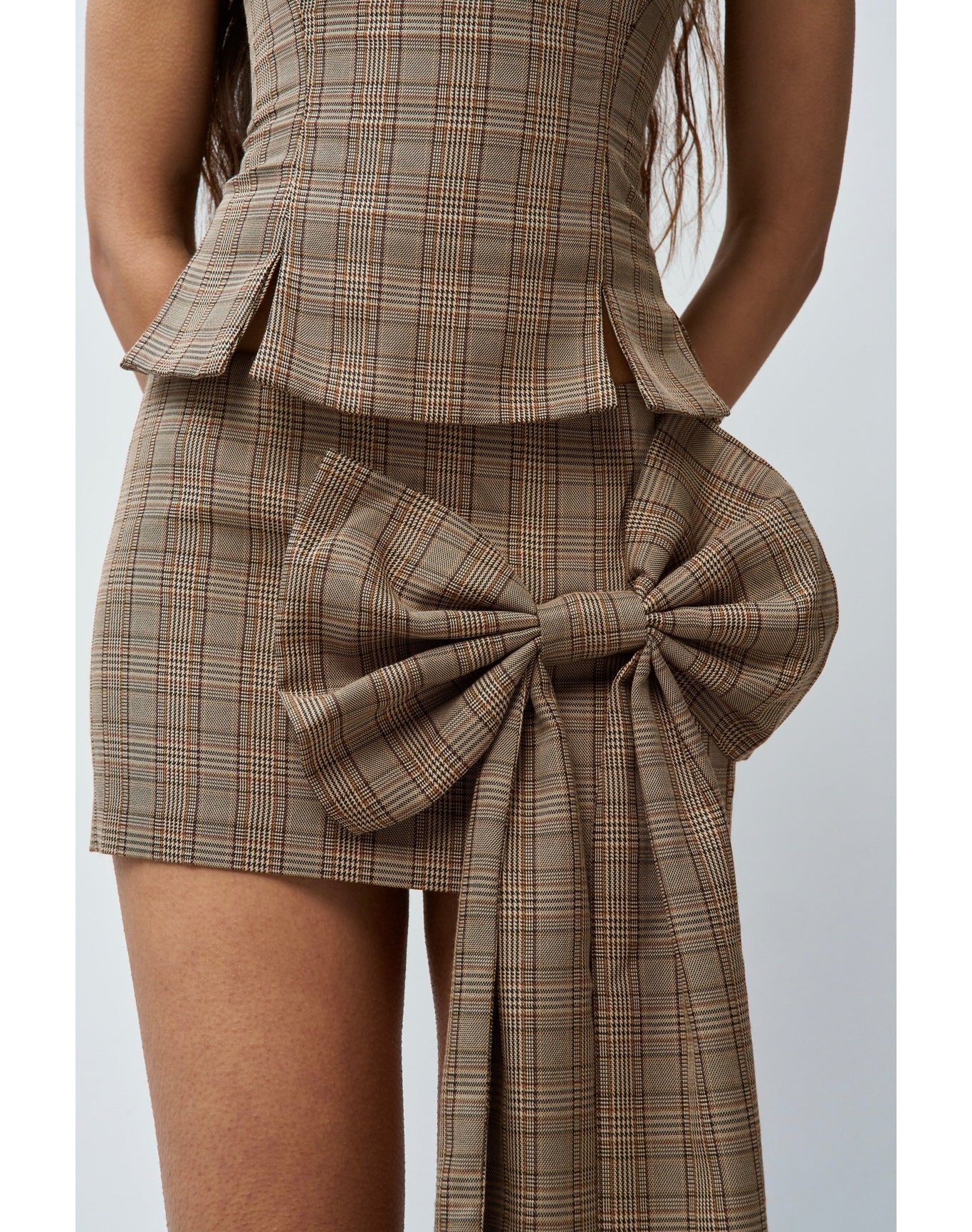Eloise Mini Skirt | Brown Plaid