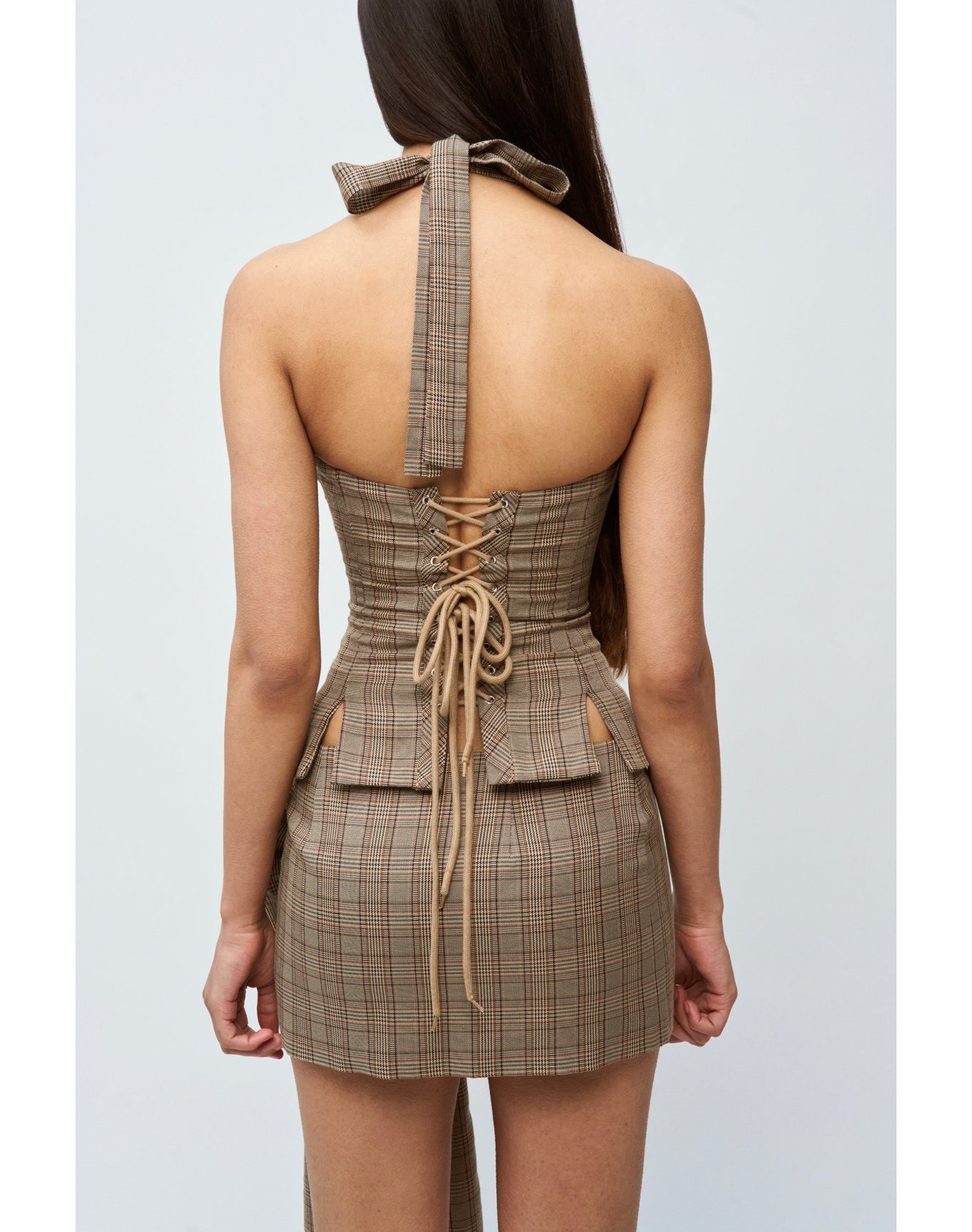 Eloise Mini Skirt | Brown Plaid