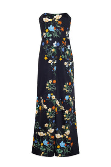 Elsa Jumpsuit | Black Pressed Flower