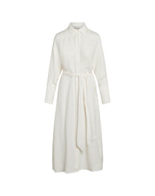 Elsa Silk Silk Shirt Dress | Brilliant White