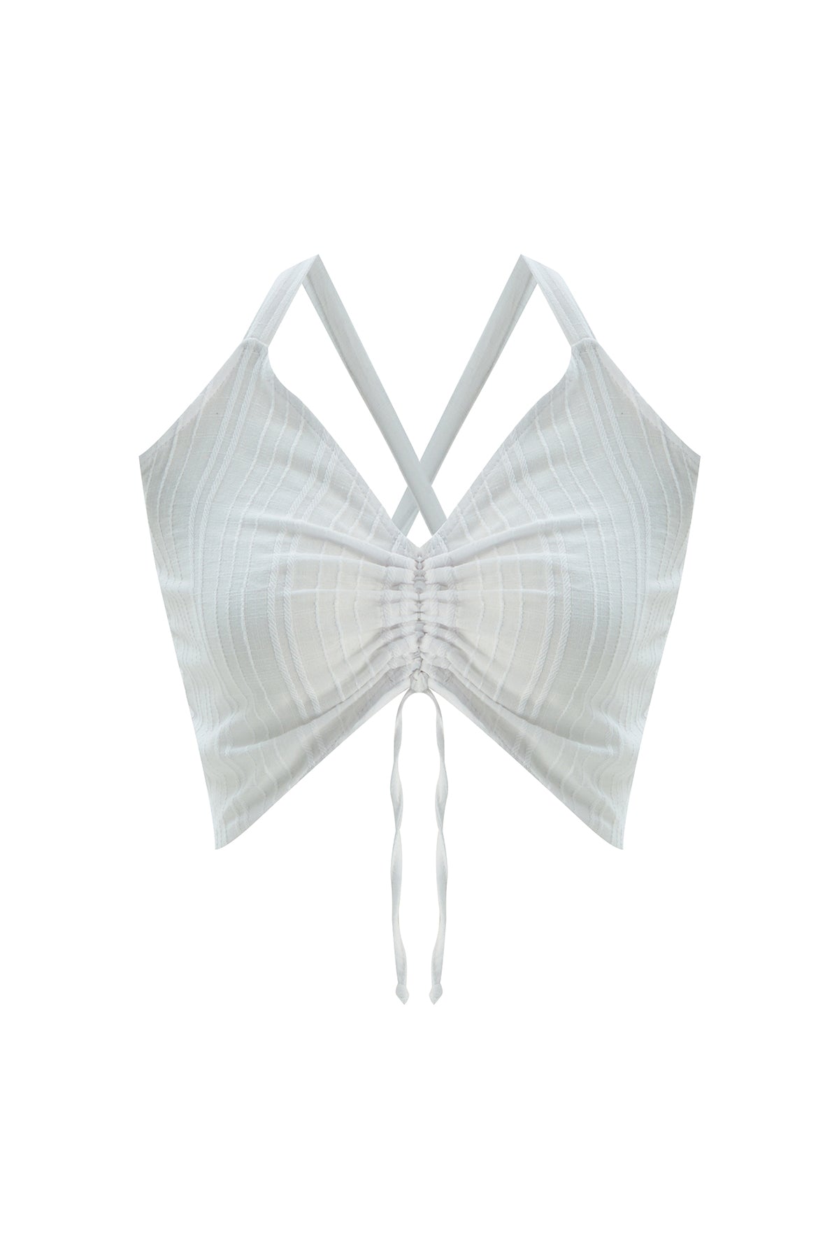 Ponza Ruched Front Cropped Top | White