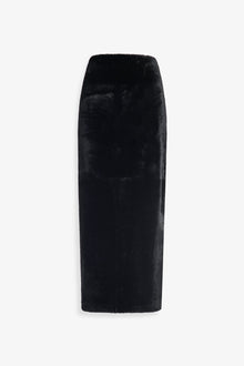 Elyse Shearling | Velvety Shearling Skirt | Noir