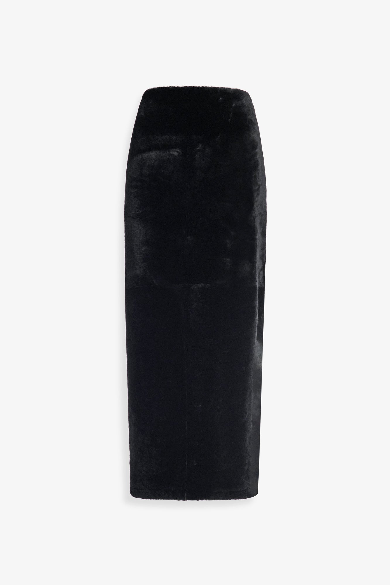 Elyse Shearling | Velvety Shearling Skirt | Noir