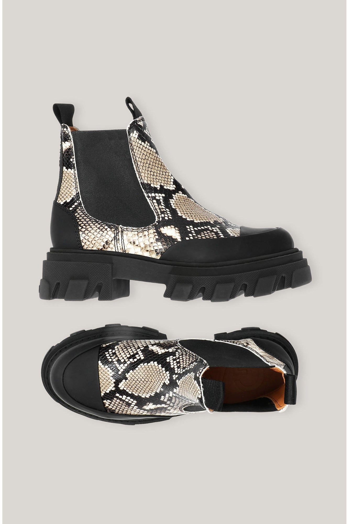 Embossed Snake Low Chelsea Boot | Kalamata