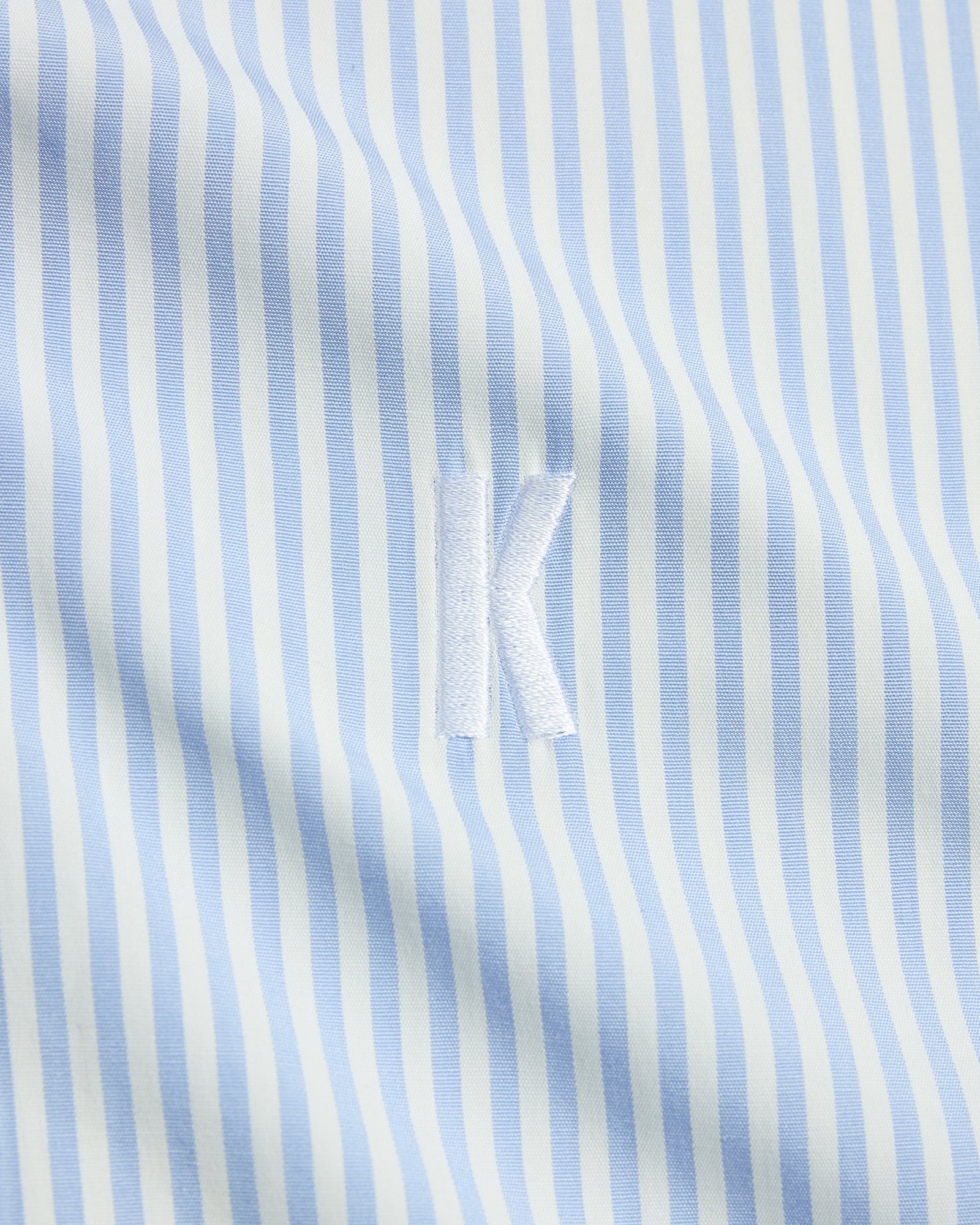Embroidered Striped Shirt | Blue
