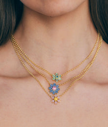 Emeline Flower Necklace in Mint - Loren Hope
