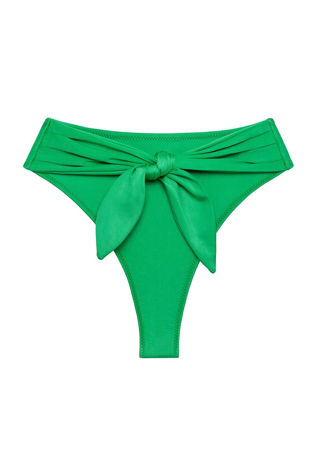 Paula Tie Up Bikini Bottom | Emerald Shimmer