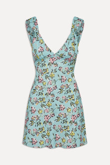 Emilia Satin Floral Mini Dress Pastel Peony