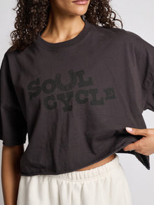 Women | Soul by SoulCycle | Emily Cropped Boyfriend Tee | Black
