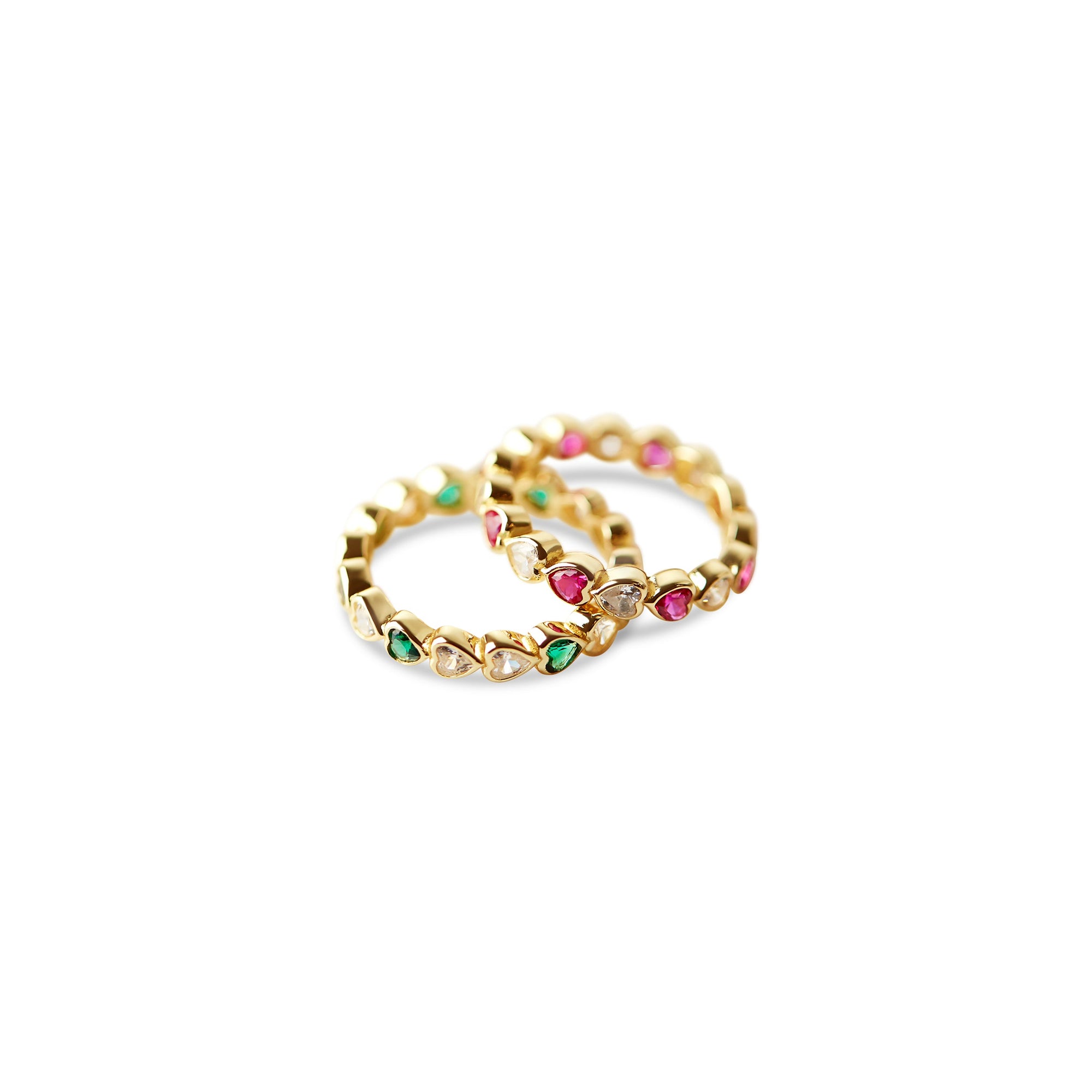 The Colored Stone Heart Eternity Band | 18KT Gold Vermeil