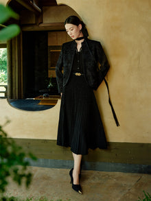 Elegant Short Chinese-style Top | Black
