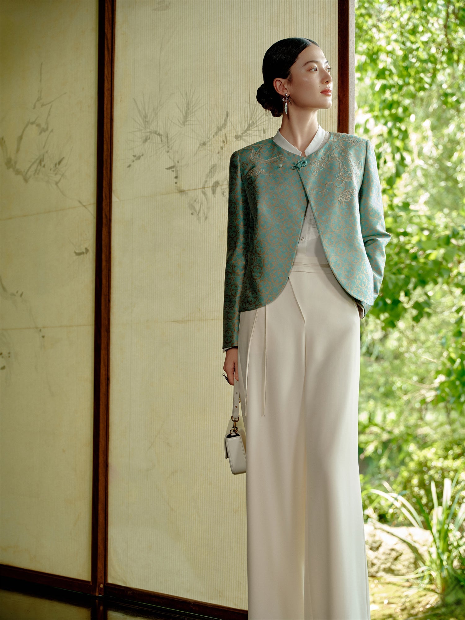 Short New Chinese-style Jacket | Green