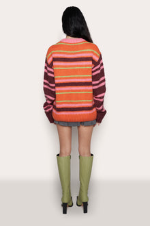Womens | Oversized Crewneck | Orange Multi