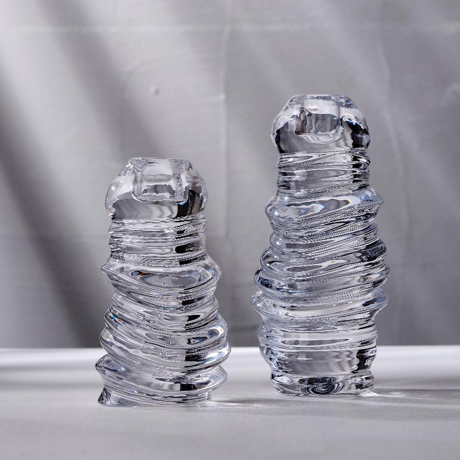 Eos Candle Holder - Short | Clear Crystal