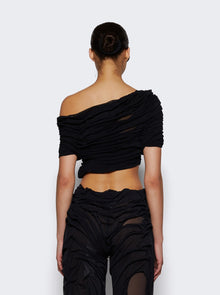 Women | Di Petsa | Hand Draped Wetlook Top | Black