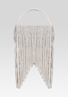 Estel Medium Pearl Fringe Bag | White Pearl