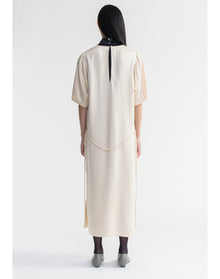 Eve | Cupro Maxi Dress With Belt | Cream