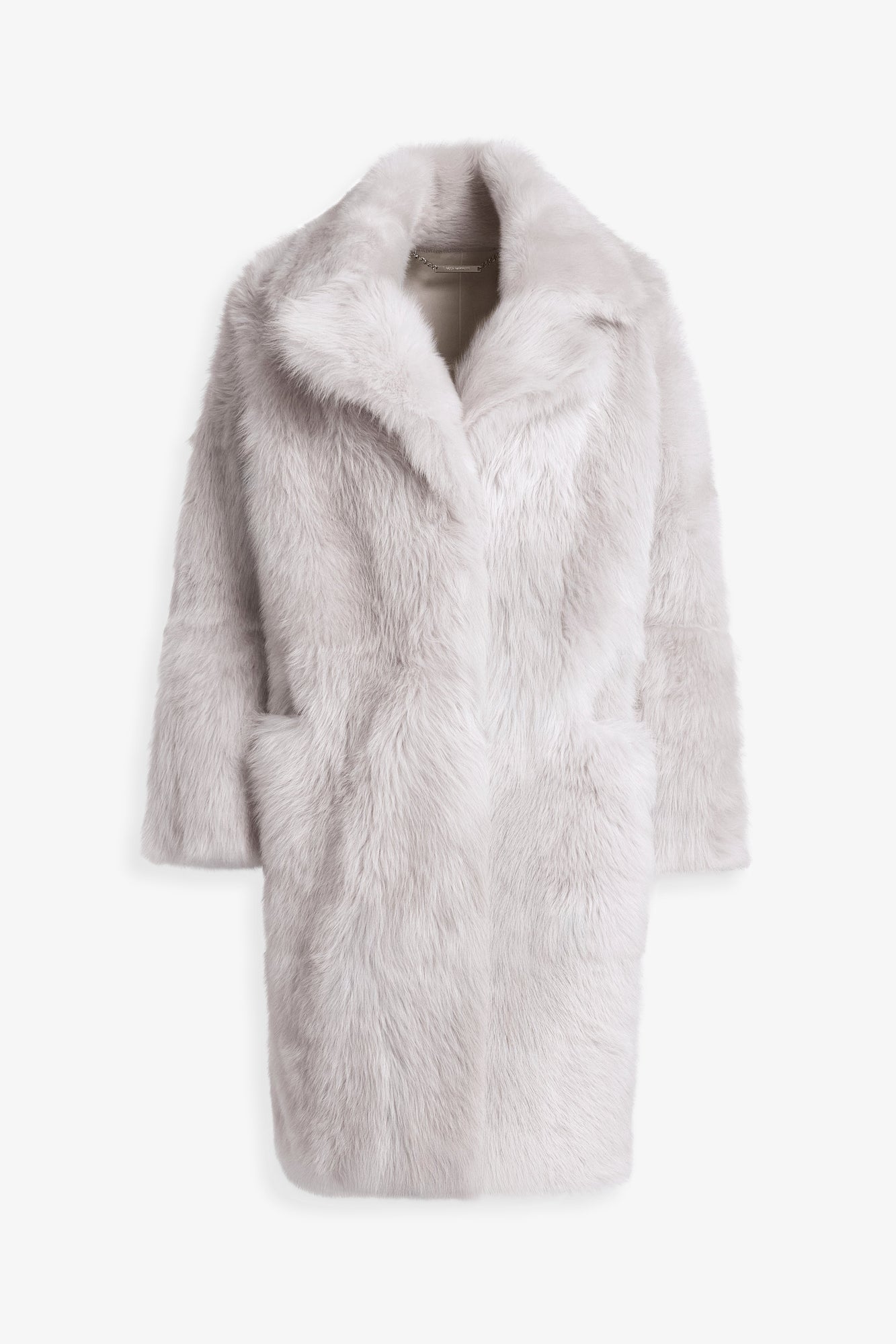 Nour Hammour Evita Plush Shearling Coat Cloud - Silhouette 