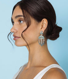 Elena Statement Earrings in Blue - Loren Hope