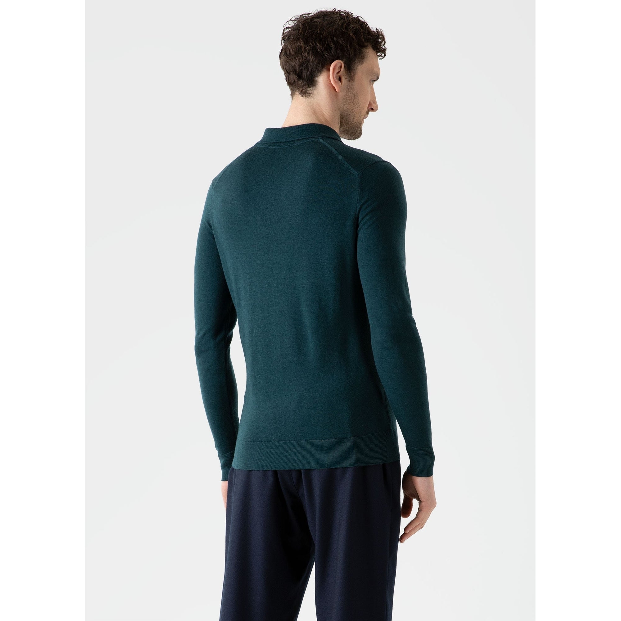 Extra-Fine Merino Polo Shirt | Men | Peacock