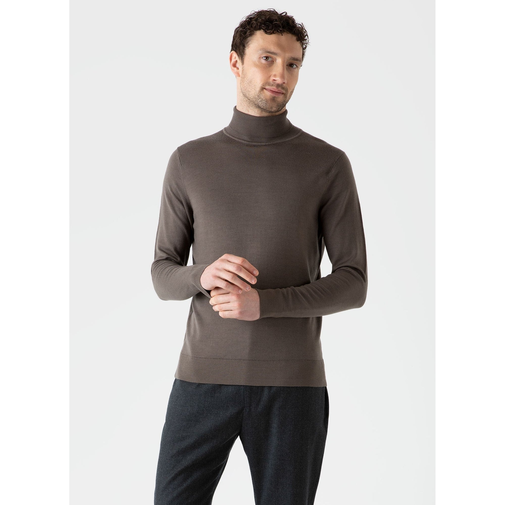 Extra-Fine Merino Roll Neck | Men | Cedar