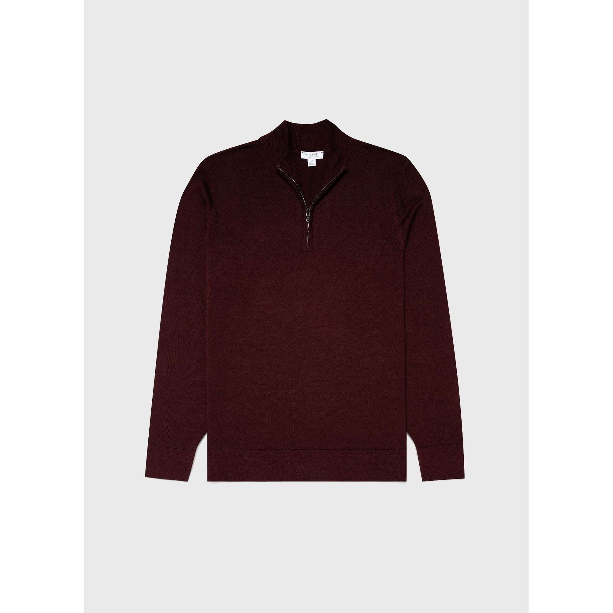 Extra-Fine Merino Zip Neck | Men | Maroon