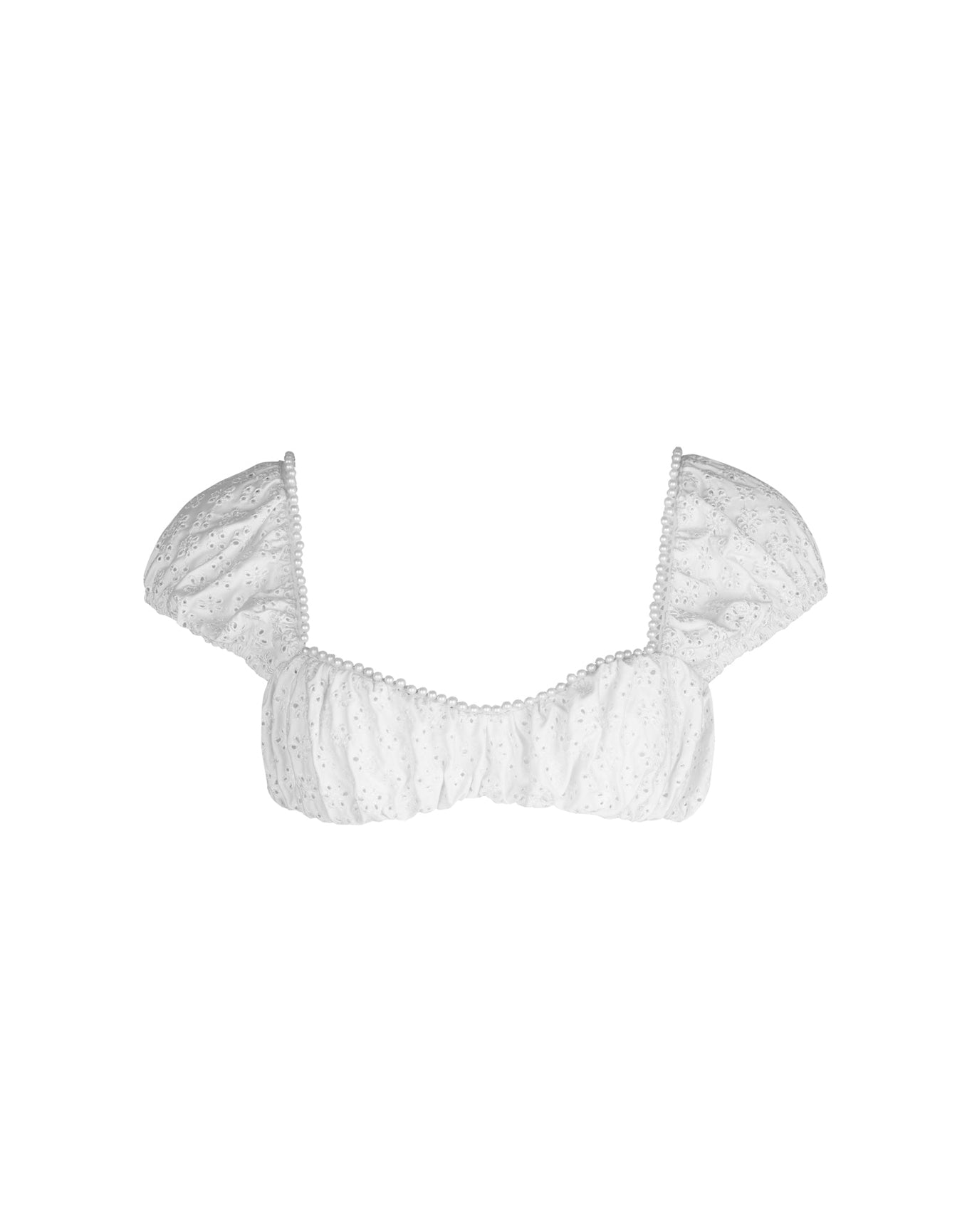 Eyelet Mabel Bikini Top | White
