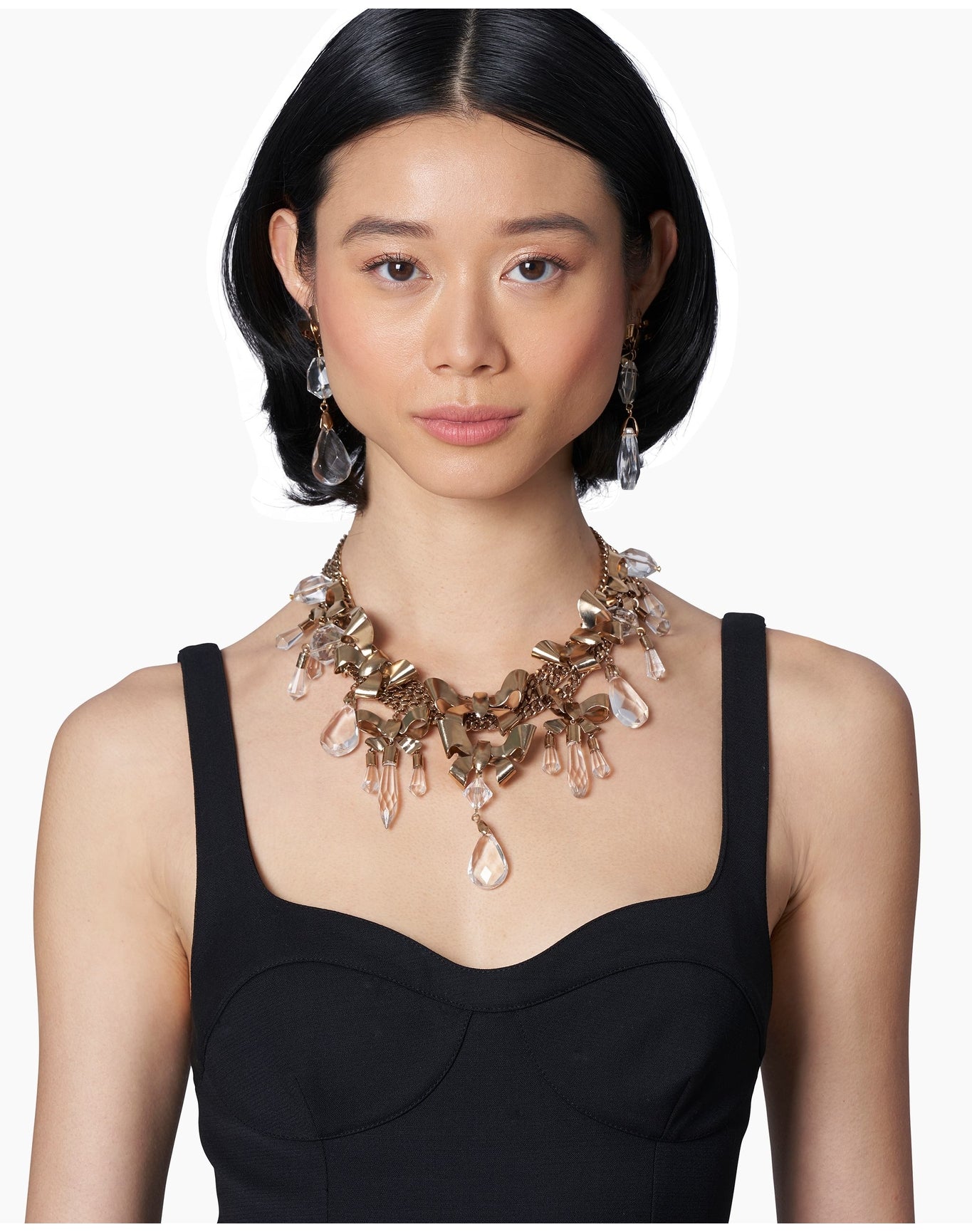 Bow & Bead Necklace | Clear