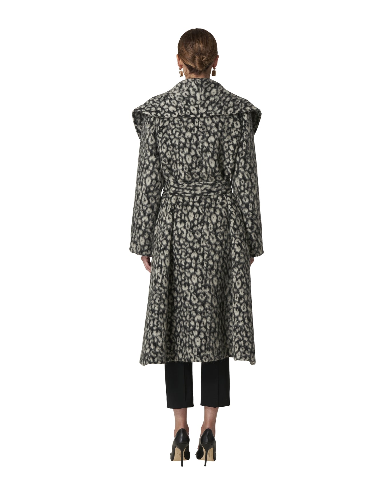 Shawl Collar Coat | Black Multi