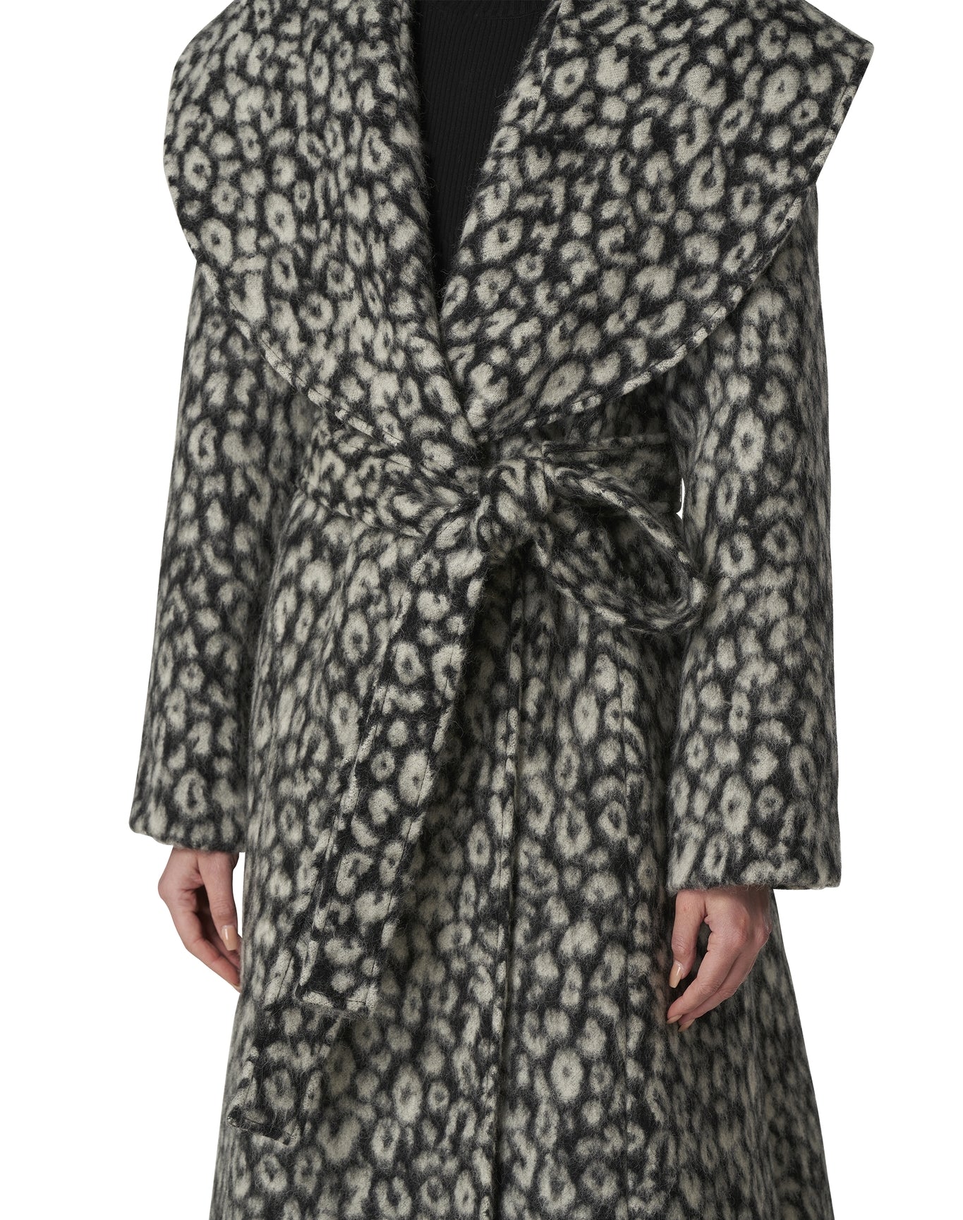 Shawl Collar Coat | Black Multi