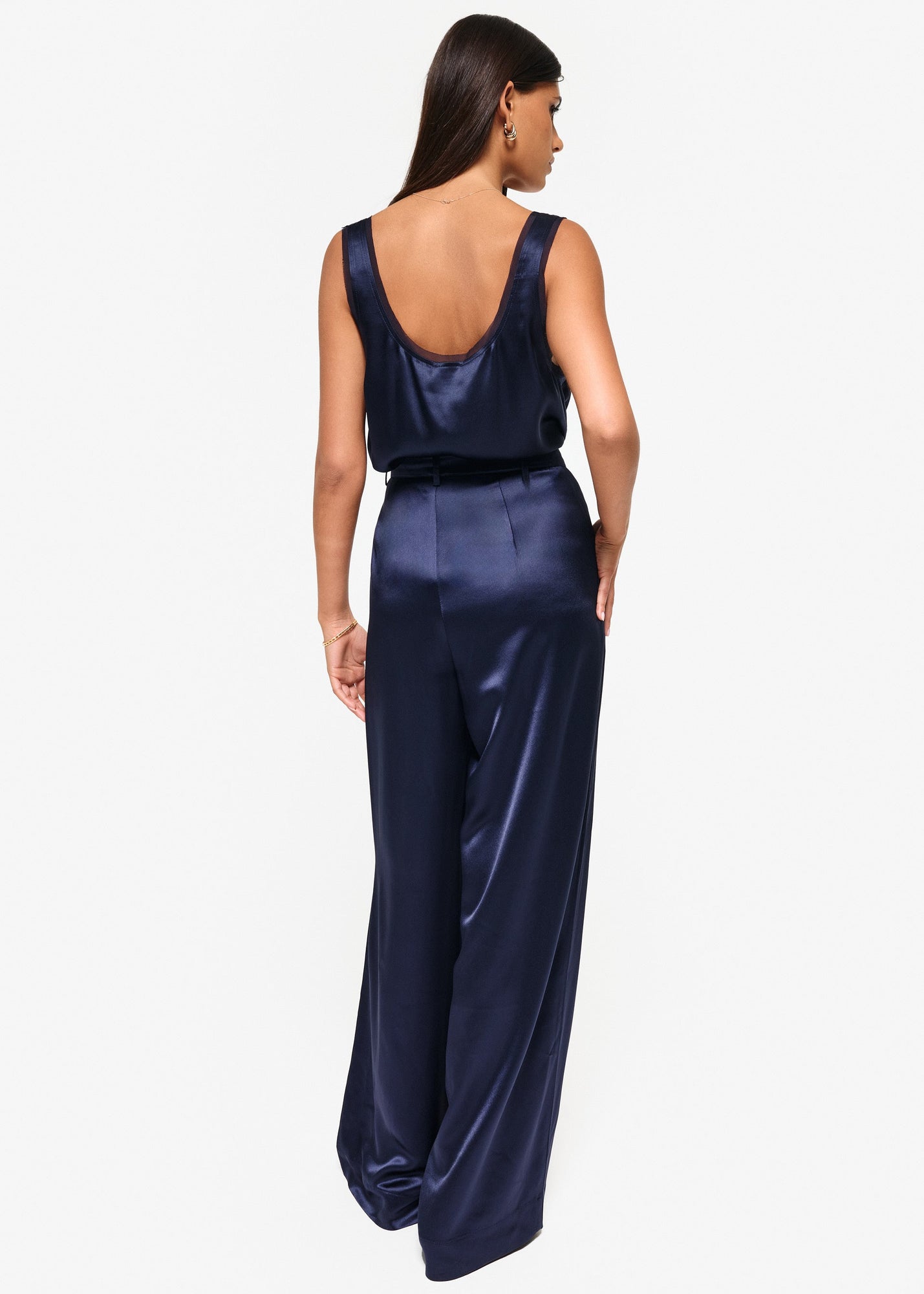 Nilou Chiffon Trim Camisole | Navy