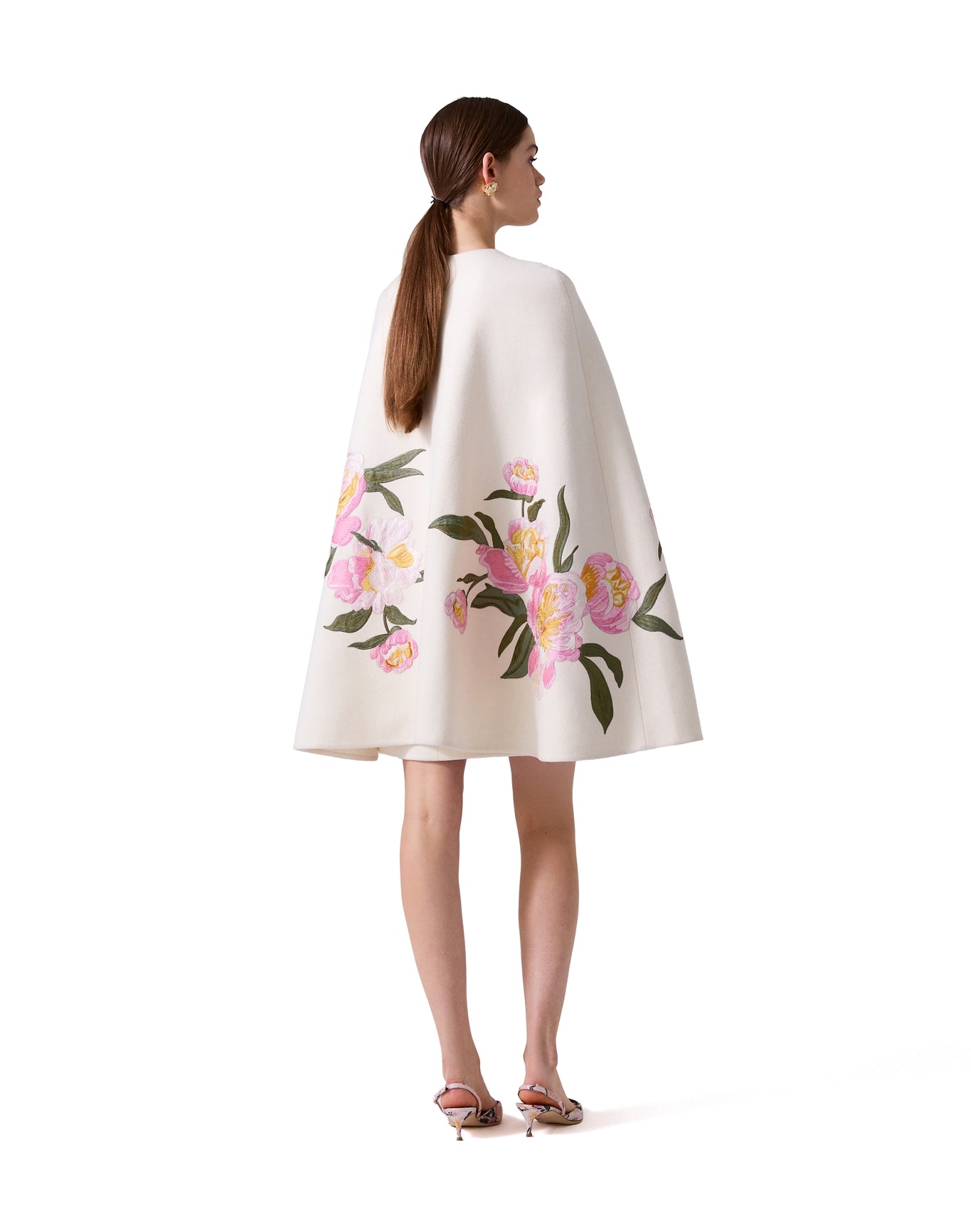 Embroidered Cape | Ivory Multi