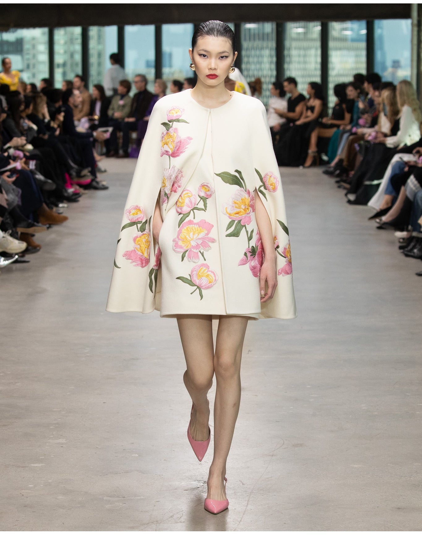 Embroidered Cape | Ivory Multi