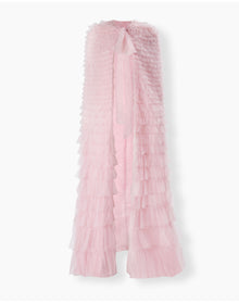 Embroidered Tiered Ruffle Cape | Slipper Pink