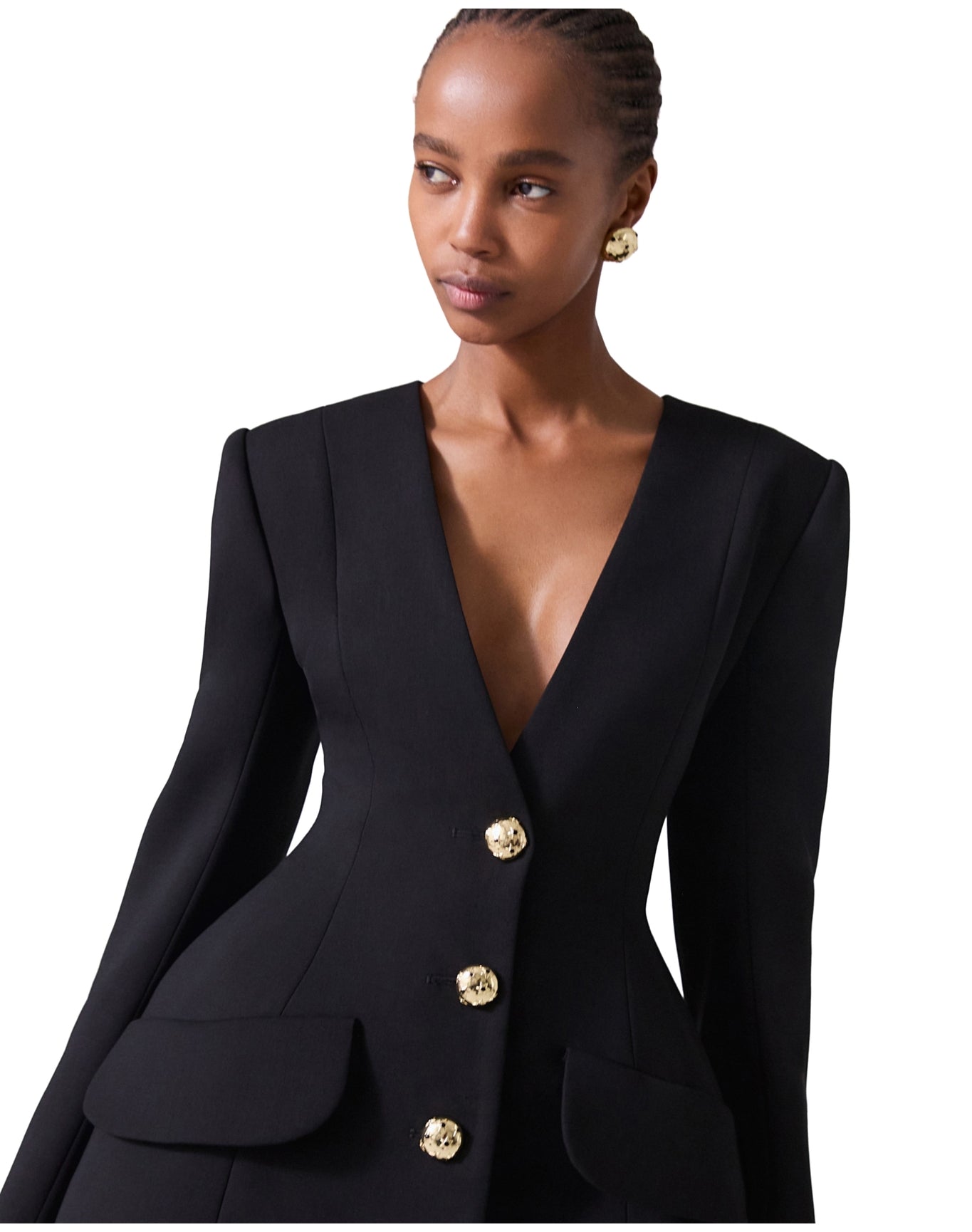 Long Pencil Skirt with Cummerbund Waistband | Black