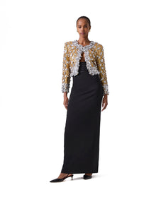 Long Pencil Skirt with Cummerbund Waistband | Black
