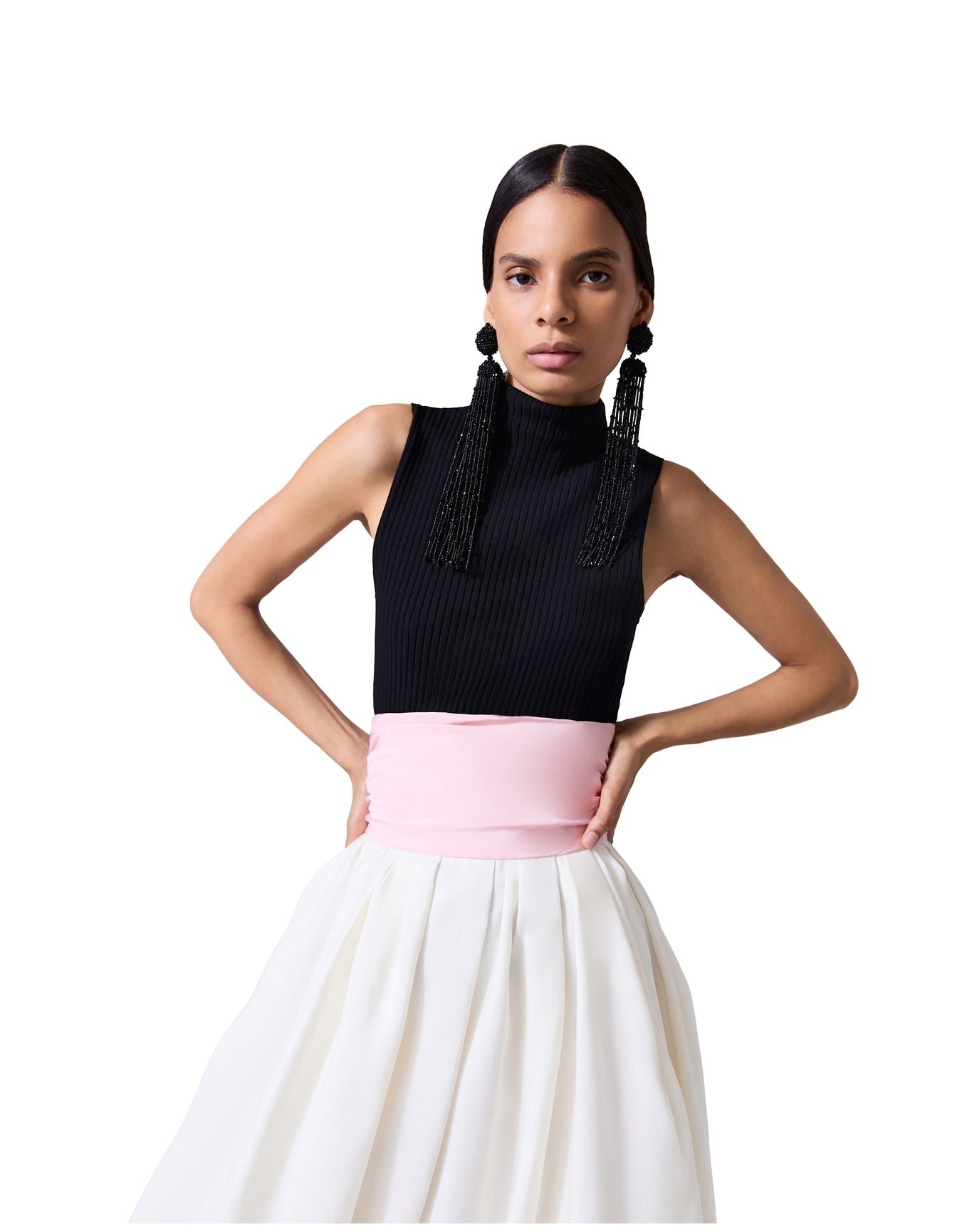 Sleeveless Mock Neck Top | Black
