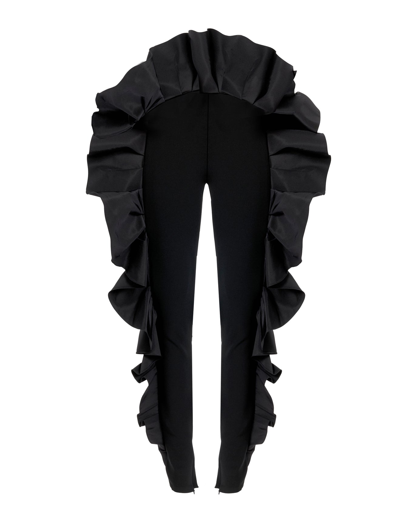 Skinny Pant with Ruffle | Black