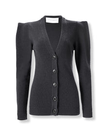 Long Sleeve V Neck Cardigan | Melange Grey