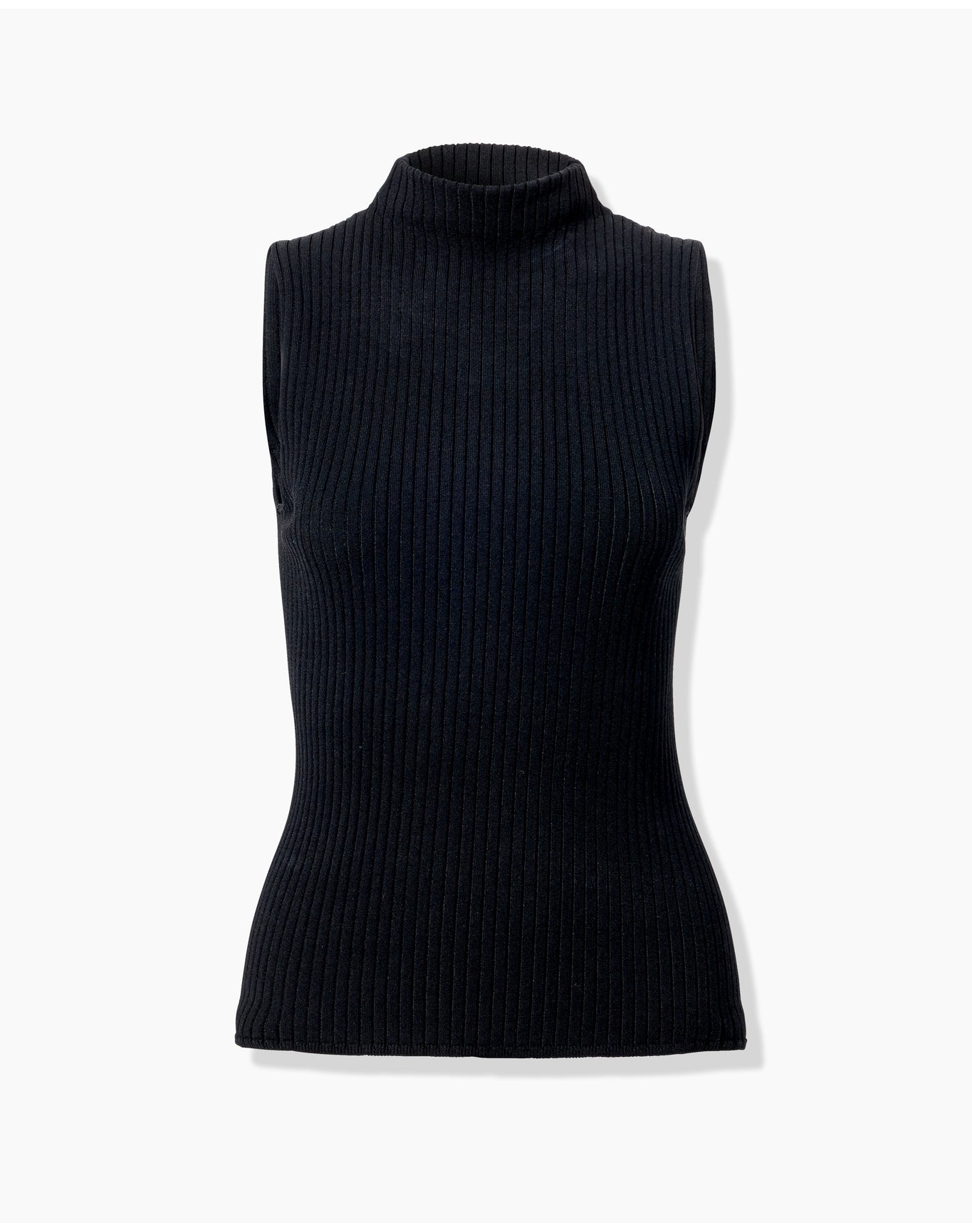 Sleeveless Mock Neck Top | Black
