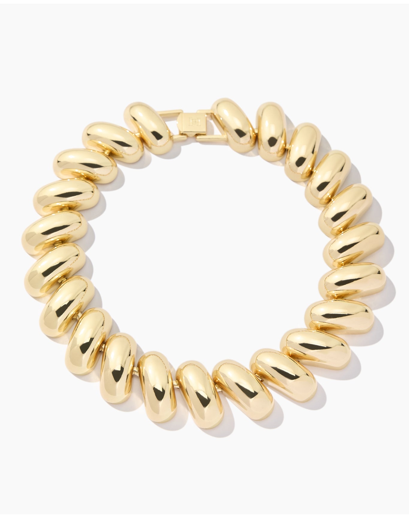 Puffed Link Necklace | Gold