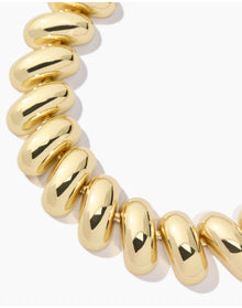 Puffed Link Necklace | Gold
