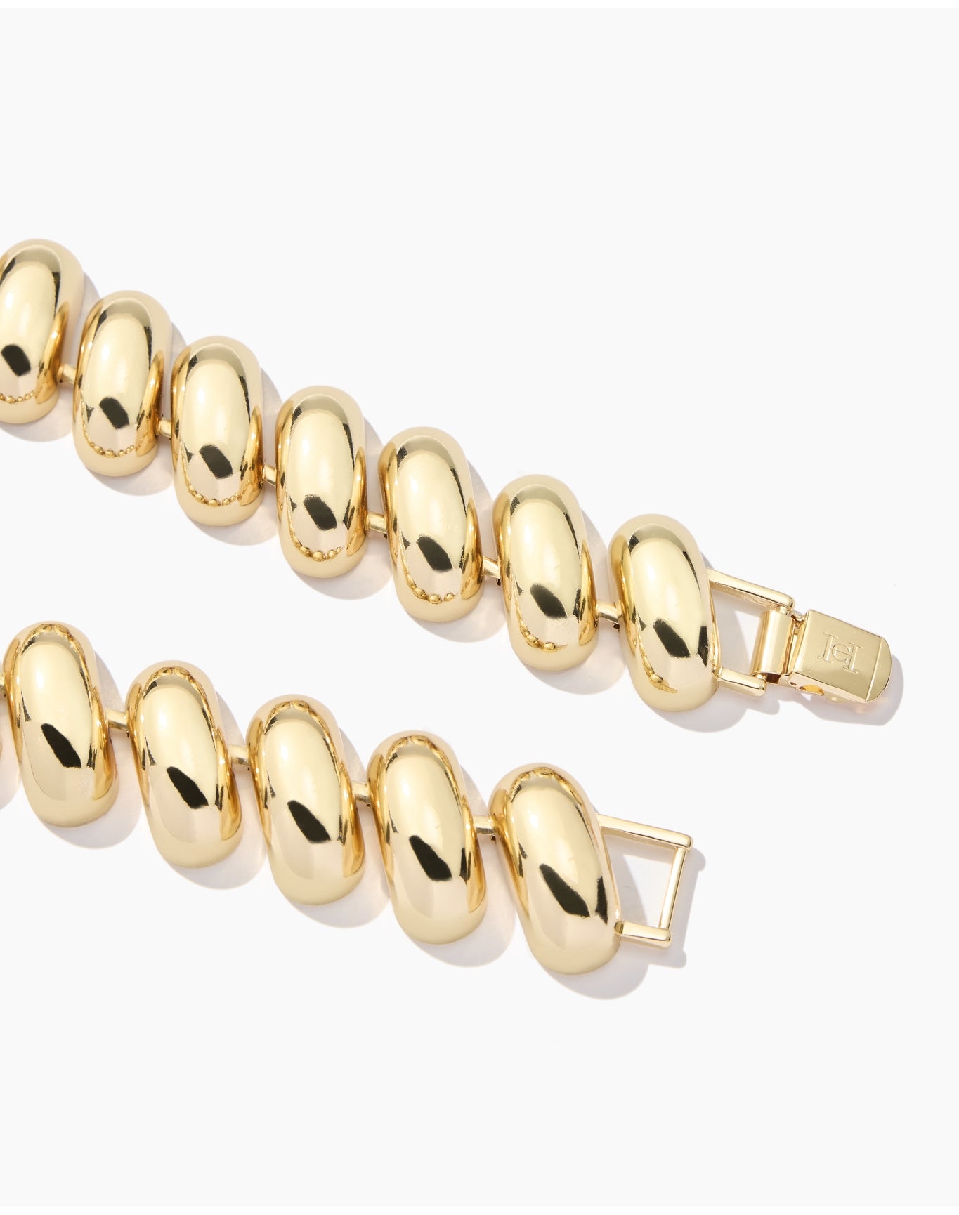 Puffed Link Necklace | Gold