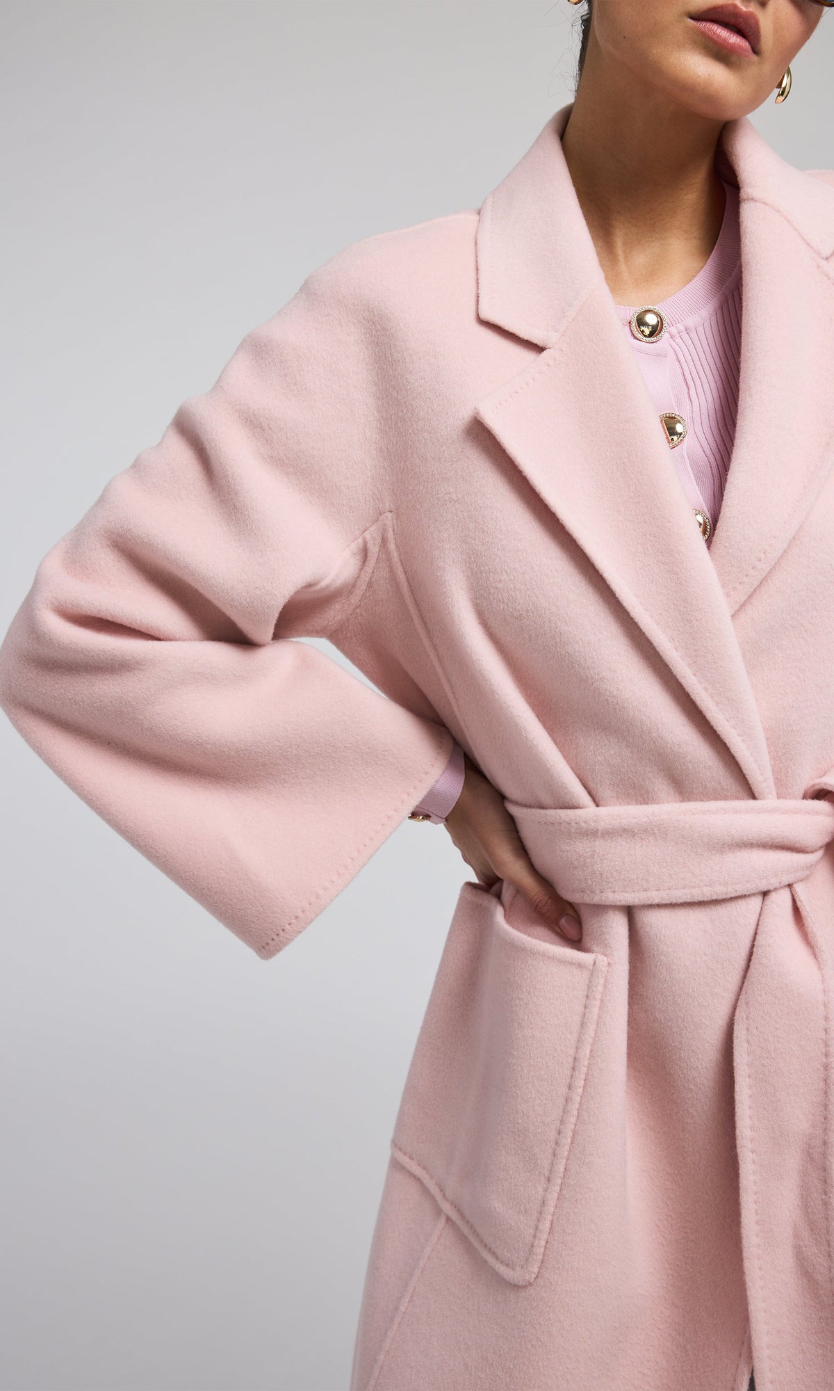 Grayson Wool Coat | Powder Pink