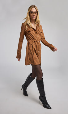 Yindi Vegan Suede Dress | Whiskey