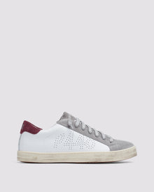 John White/Burgundy Sneaker