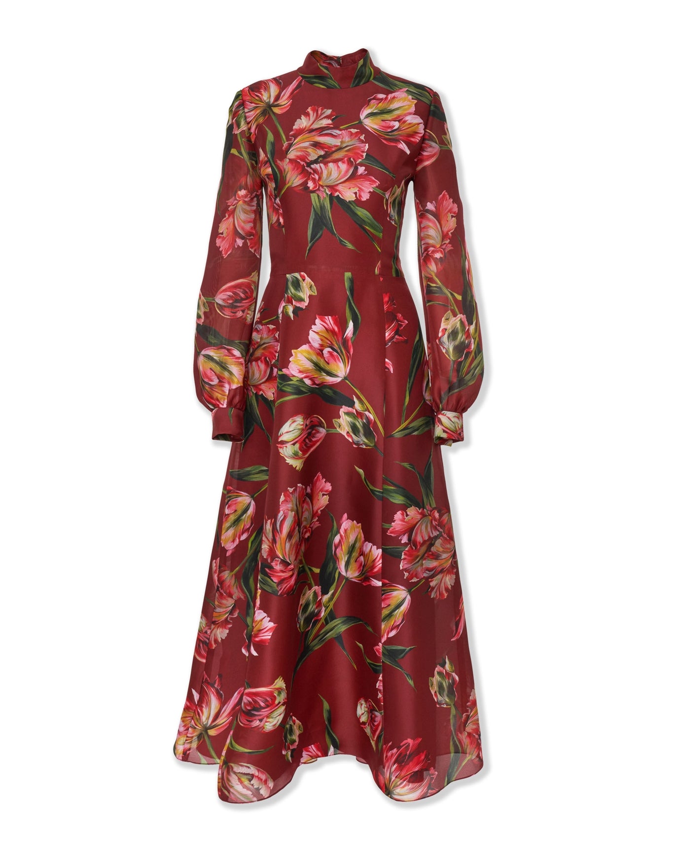 Long Sleeve Mock Neck Midi Dress